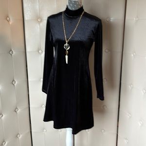 Black velvet look dress